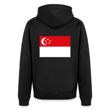Drapeau officiel de Singapour Singaporean Country Pride - Veste à capuche bio Premium Unisexe - noir - Dos - Nico (187cm)