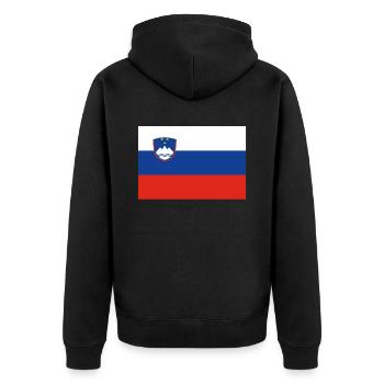 Drapeau officiel de la Slovénie Pays slovène - Veste à capuche bio Premium Unisexe - noir - Dos - Nico (187cm)