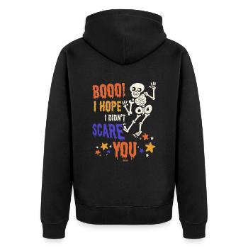 Skelett Halloweenparty lustiger Spruch Kinder - Unisex Premium Bio Zip Hoodie - Schwarz - Hinten - Nico (187cm)