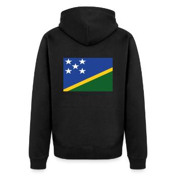 Official Solomon Flag Solomon Country Pride - Unisex Premium Organic Zip Hoodie - black - Back - Nico (187cm)