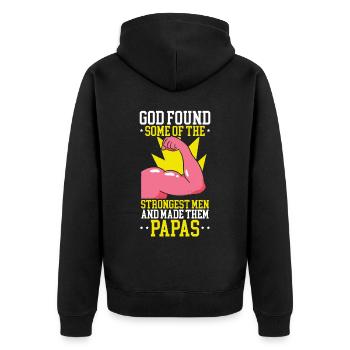 Fathers Day Papa Best Dad Ever Fatherhood Daddy - Unisex Premium Organic Zip Hoodie - black - Back - Nico (187cm)
