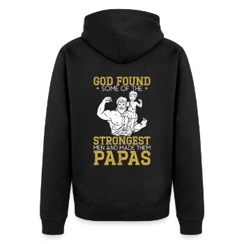 Fathers Day Papa Best Dad Ever Fatherhood Daddy - Unisex Premium Organic Zip Hoodie - black - Back - Nico (187cm)