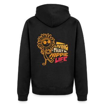 Sunflower vit la vie hippie - Veste à capuche bio Premium Unisexe - noir - Dos - Nico (187cm)