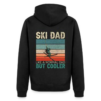 Ski Dad Mountain Ski Wintersport Schnee Vatertag - Unisex Premium Bio Zip Hoodie - Schwarz - Hinten - Nico (187cm)