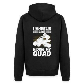Quad Bike Quadfahrer - Unisex Premium Bio Zip Hoodie - Schwarz - Hinten - Nico (187cm)