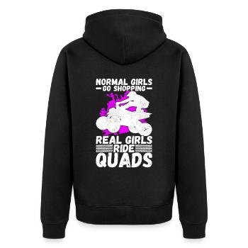 Quad Bike Quadfahrer - Unisex Premium Bio Zip Hoodie - Schwarz - Hinten - Nico (187cm)