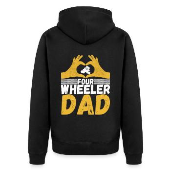 Quad Bike Quadfahrer - Unisex Premium Bio Zip Hoodie - Schwarz - Hinten - Nico (187cm)