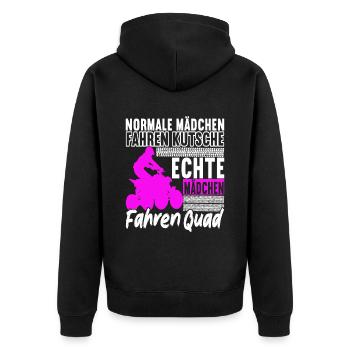 Quad Bike Quadfahrer - Unisex Premium Bio Zip Hoodie - Schwarz - Hinten - Nico (187cm)
