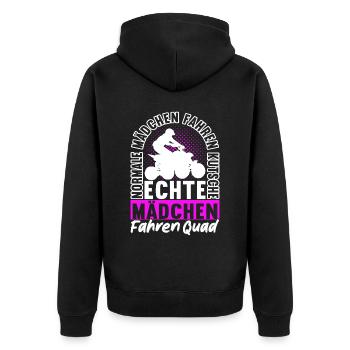 Quad Bike Quadfahrer - Unisex Premium Bio Zip Hoodie - Schwarz - Hinten - Nico (187cm)