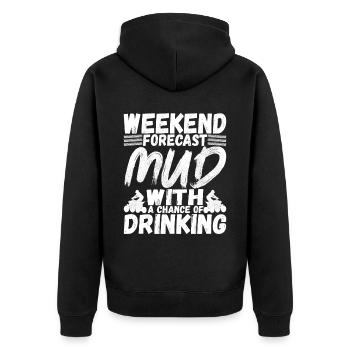 Quad Bike Quadfahrer - Unisex Premium Bio Zip Hoodie - Schwarz - Hinten - Nico (187cm)