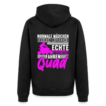Quad Bike Quadfahrer - Unisex Premium Bio Zip Hoodie - Schwarz - Hinten - Nico (187cm)