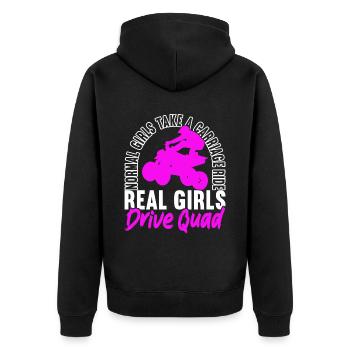 Quad Bike Quadfahrer - Unisex Premium Bio Zip Hoodie - Schwarz - Hinten - Nico (187cm)