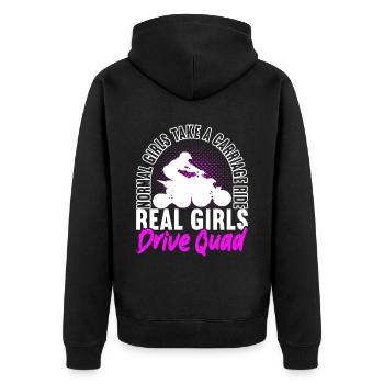 Quad Bike Quadfahrer - Unisex Premium Bio Zip Hoodie - Schwarz - Hinten - Nico (187cm)