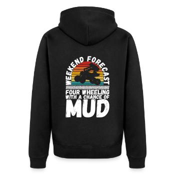 Quad Bike Quadfahrer - Unisex Premium Bio Zip Hoodie - Schwarz - Hinten - Nico (187cm)