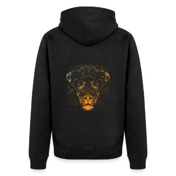Lion Face Painting Artwork - Unisex Premium Organic Zip Hoodie - black - Back - Nico (187cm)