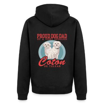 Coton de Tuléar Papa | Cadeau de propriétaire de chien - Veste à capuche bio Premium Unisexe - noir - Dos - Nico (187cm)