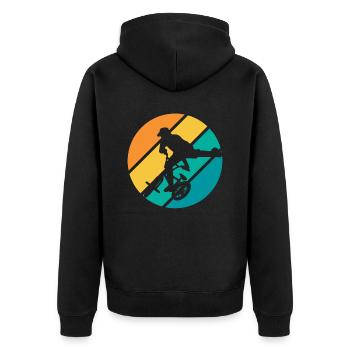 BMX Kids Shirt Cyclisme Vintage Rétro - Veste à capuche bio Premium Unisexe - noir - Dos - Nico (187cm)