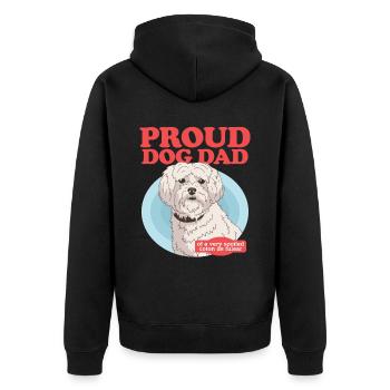 Coton de Tuléar Papa Chiens Chien Propriétaire Cadeau - Veste à capuche bio Premium Unisexe - noir - Dos - Nico (187cm)