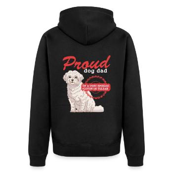Coton de Tuléar Papa Chien Propriétaire Cadeau - Veste à capuche bio Premium Unisexe - noir - Dos - Nico (187cm)