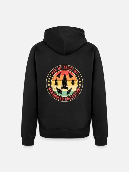 Pfeilspitzen Speerspitze Arrowhead Sammlung - Unisex Premium Bio Zip Hoodie - Schwarz