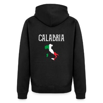 Calabria Italia Italy - Unisex Premium Bio Zip Hoodie - Schwarz - Hinten - Nico (187cm)