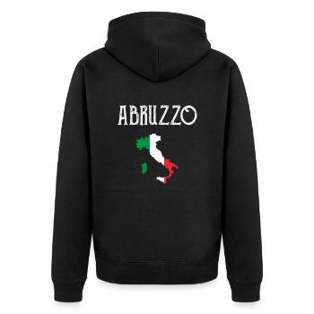 Abruzzo Italia Italy - Unisex Premium Bio Zip Hoodie - Schwarz - Hinten - Nico (187cm)