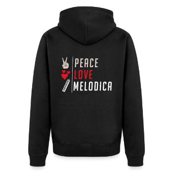 Peace Love Melodica Instrument de musique - Veste à capuche bio Premium Unisexe - noir - Dos - Nico (187cm)