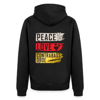 Peace Love Contrebasse Instrument de hautbois - Veste à capuche bio Premium Unisexe - noir - Dos - Nico (187cm)