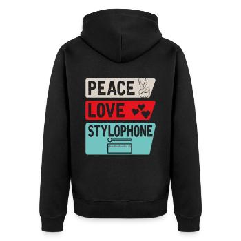 Peace Love Stylophone Instrument de musique - Veste à capuche bio Premium Unisexe - noir - Dos - Nico (187cm)