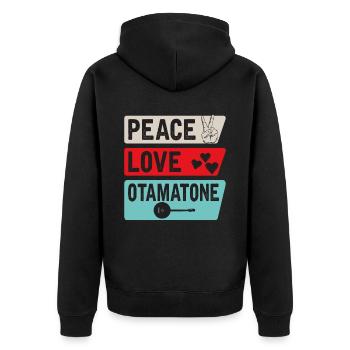 Peace Love Otamatone Instrument - Veste à capuche bio Premium Unisexe - noir - Dos - Nico (187cm)