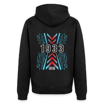 Geburtstag 1933 Gaming Limited Edition Gamer - Unisex Premium Bio Zip Hoodie - Schwarz - Hinten - Nico (187cm)