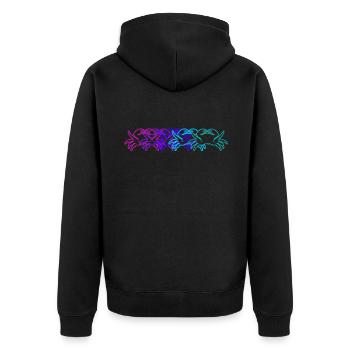 Alaska Geschenk Kinder Herren Damen USA Natur Eis - Unisex Premium Bio Zip Hoodie - Schwarz - Hinten - Nico (187cm)