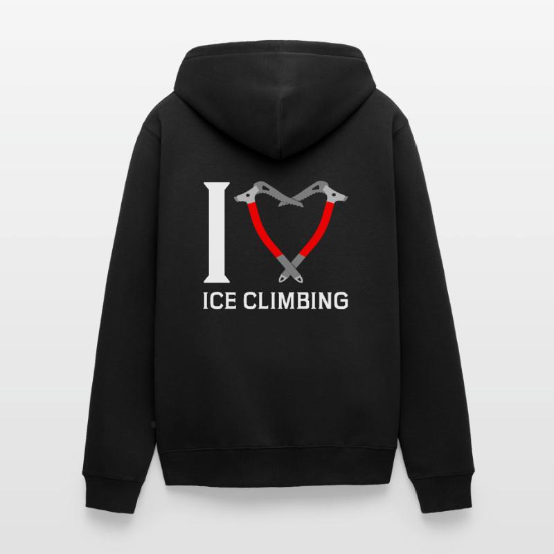 Ich Liebe Eisklettern Eiskletterer Eispickel Unisex Premium Bio Zip Hoodie
