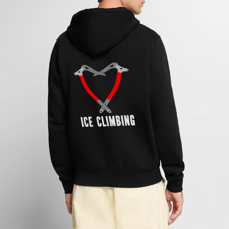 Ich Liebe Eisklettern Eiskletterer Eispickel Unisex Premium Bio Zip Hoodie