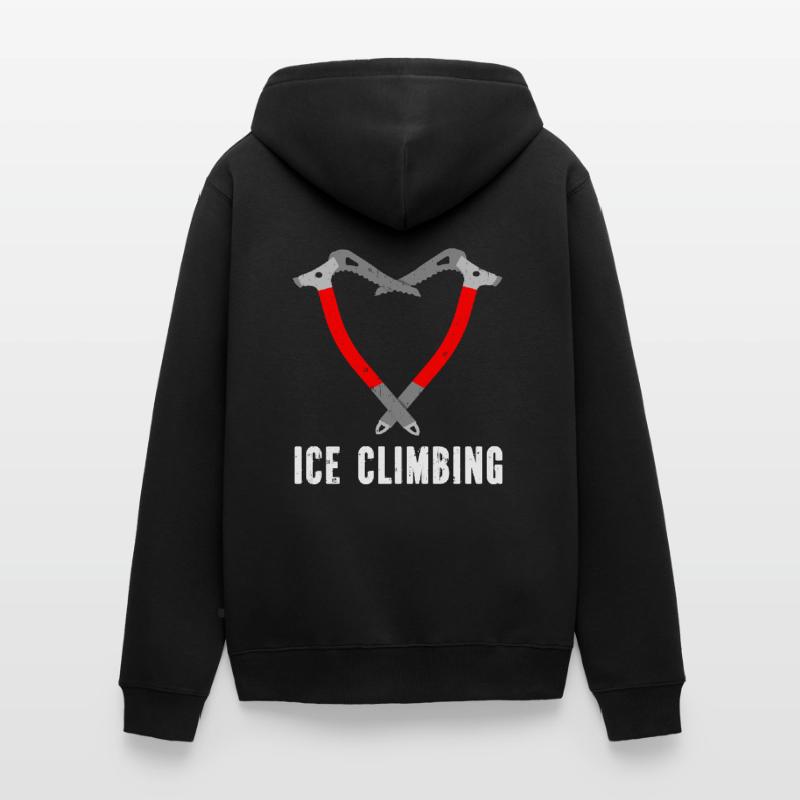 Ich Liebe Eisklettern Eiskletterer Eispickel Unisex Premium Bio Zip Hoodie