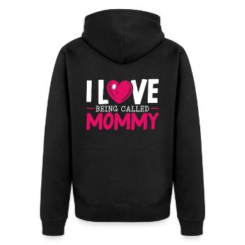 Ich liebe es, Mommy Best Mom Mothers Day genannt zu werden - Unisex Premium Bio Zip Hoodie - Schwarz - Hinten - Nico (187cm)