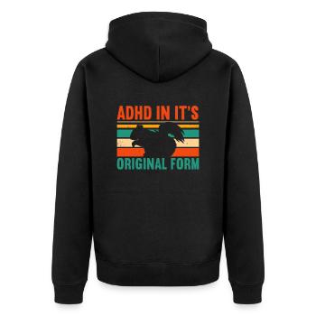 ADHD In Its Adhd Awareness Squirrel - Unisex Premium Organic Zip Hoodie - black - Back - Nico (187cm)