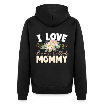 Ich liebe es, Mommy Best Mom Mothers Day genannt zu werden - Unisex Premium Bio Zip Hoodie - Schwarz - Hinten - Nico (187cm)
