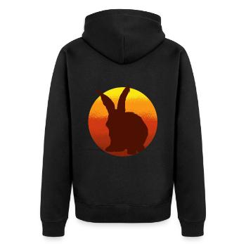 Lapin Tshirt Enfants Vintage Rammler Lapin - Veste à capuche bio Premium Unisexe - noir - Dos - Nico (187cm)