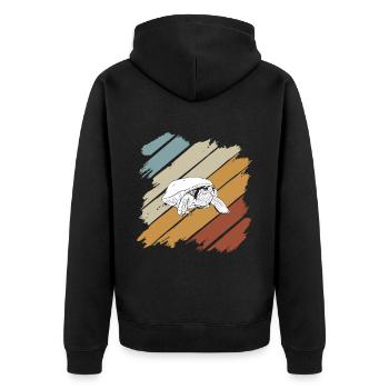 Tortue Détendue Chill Mer Océan Plage - Veste à capuche bio Premium Unisexe - noir - Dos - Nico (187cm)