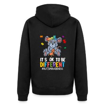 Autistic Autism Autism Awareness Day Asperger's Child - Unisex Premium Organic Zip Hoodie - black - Back - Nico (187cm)