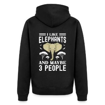 Éléphant - Veste à capuche bio Premium Unisexe - noir - Dos - Nico (187cm)