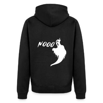 Halloween Tshirt Halloweenparty Mörder Killer Tod - Unisex Premium Bio Zip Hoodie - Schwarz - Hinten - Nico (187cm)