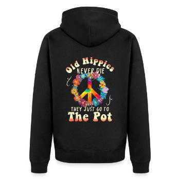 Hippie Peace Groovy Flowerpower Boho Woodstock - Veste à capuche bio Premium Unisexe - noir - Dos - Nico (187cm)