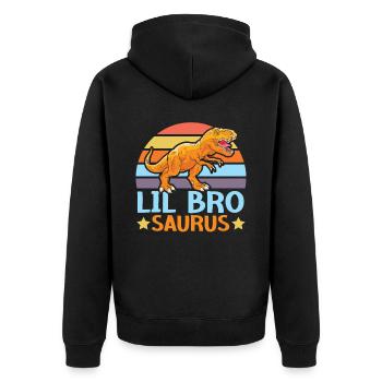 Lil Bro Saurus Meilleur Frère De Tous les Temps Brotherhood Dinosaure - Veste à capuche bio Premium Unisexe - noir - Dos - Nico (187cm)