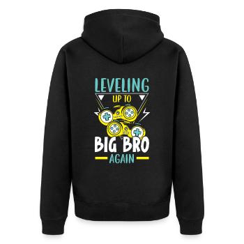 Aufstieg zu Big Bro Again Best Bro Ever - Unisex Premium Bio Zip Hoodie - Schwarz - Hinten - Nico (187cm)