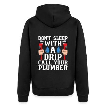 Plombier Ne dormez pas Outil Plomberie Tuyauterie Plombiers - Veste à capuche bio Premium Unisexe - noir - Dos - Nico (187cm)