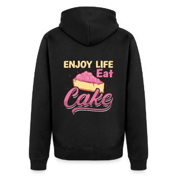 Baker Baking Enjoy Life Eat Cake Bakery Chef Cake - Unisex Premium Bio Zip Hoodie - Schwarz - Hinten - Nico (187cm)