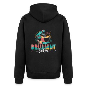 Boulanger Brilliant Cupcake Boulangerie Chef Gâteau - Veste à capuche bio Premium Unisexe - noir - Dos - Nico (187cm)