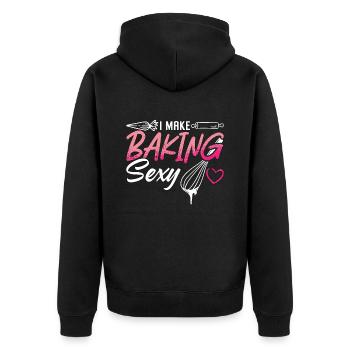 Baker I Make Baking Sexy Bakery Cake Cupcake Chef - Unisex Premium Bio Zip Hoodie - Schwarz - Hinten - Nico (187cm)